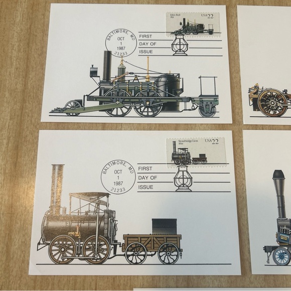 COMPLETE set of vintage First Day of Issue Steam Locomotives stamps 1987 - Picture 2 of 8